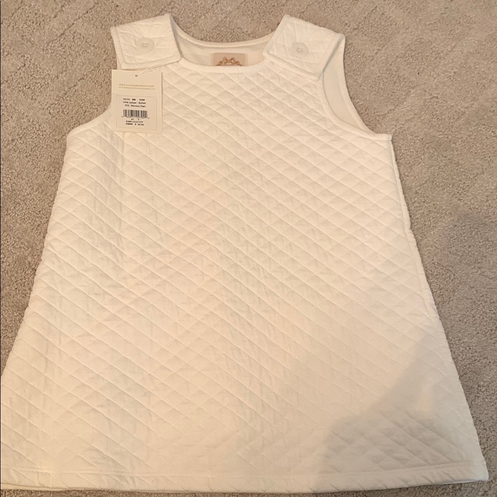 NWT TBBC Beaufort Bonnet Juliet Jumper Palmetto Pearl 3T Quilted Dress